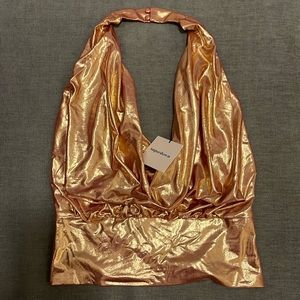 Revolve - Superdown - Gold Halter Top